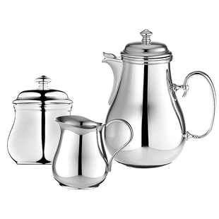 CHRISTOFLE昆庭Albi简一镀银茶壶家用水壶咖啡壶糖奶下午茶具送礼