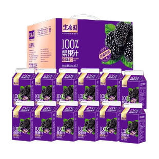 宝桑园100%NFC桑葚汁富含青花素468ml*12盒无添加糖健康纯蔬果汁