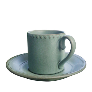 小容量75ml意式浓缩咖啡杯碟家用陶瓷复古杯子雅致欧式风简约创意