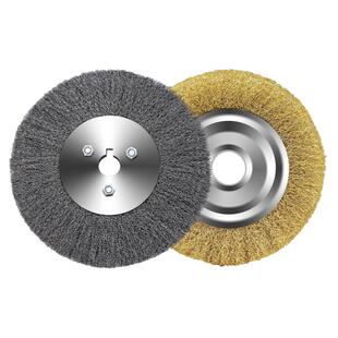 平型钢丝轮打磨除锈抛光轮角磨机平行钢丝刷木工毛刺不锈钢打磨轮