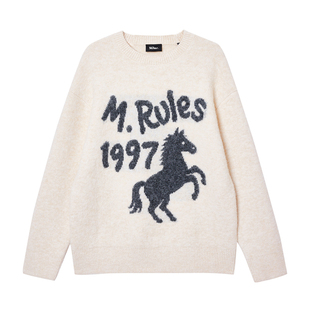 mlmr萌马毛衣秋冬新年款时尚百搭潮流针织衫动物卡通毛衣宽松男女
