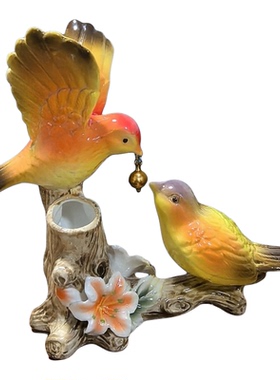 陶瓷花鸟摆件客厅玄关乔迁礼品