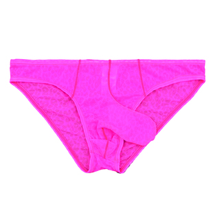 枪弹分离性感男士三角内裤低腰透明网纱速干旅游男同志青年透视装