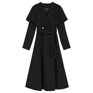 YINER音儿女装冬季1996系列斗篷式披肩翻领美丽诺羊毛双面呢大衣