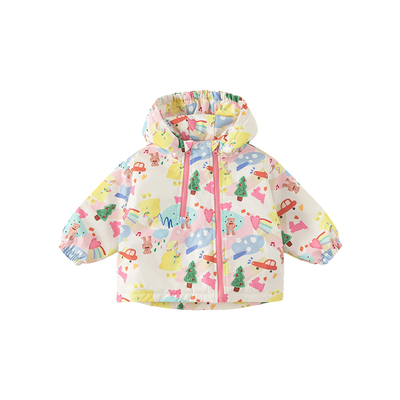 INSbobo儿童外套印花双拉链外套