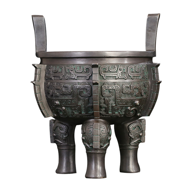 徽匠铜韵 铜鼎摆件入己鼎办公室客厅聚财招财开业乔迁家居装饰品