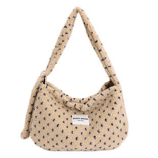 秋冬新款托特包羊羔毛绒桃心单肩包多种背法的手提包时尚冬季通勤