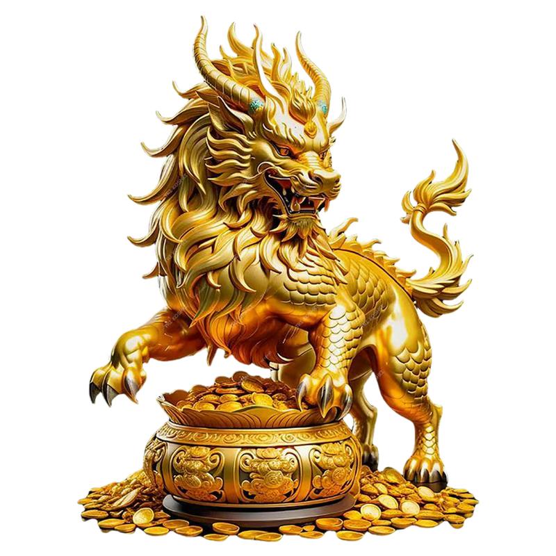 金元宝麒麟貔貅无背景贴纸