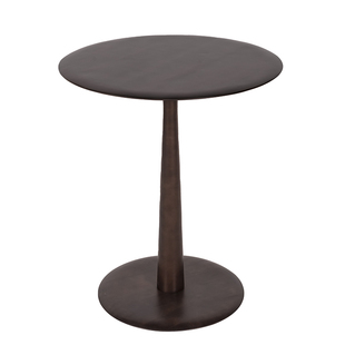 黑胡桃木简约边几小圆桌阳台客厅卧室圆几圆形小桌子极简高级感