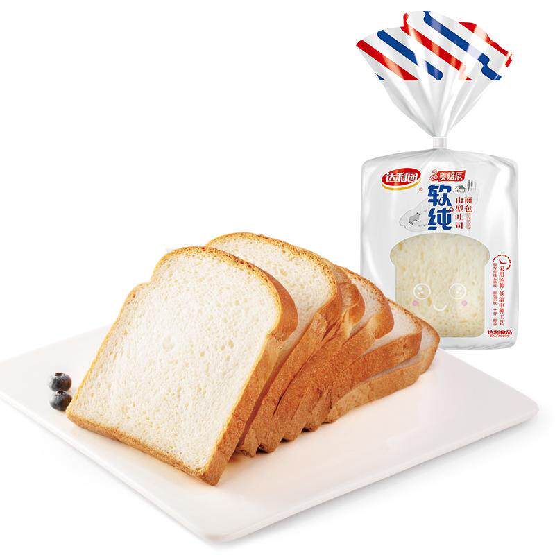 【9天短保】达利园美焙辰软纯吐司切片三明治面包营养早餐食品
