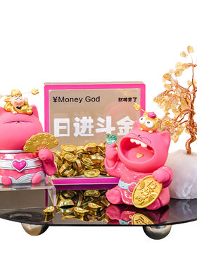 创意招财猫摆件办公室桌面治愈