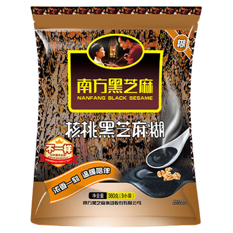 南方黑芝麻糊核桃味红枣360g旗舰店同款早餐营养无糖袋装冲泡黑发