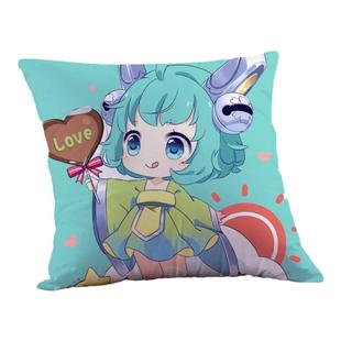 王者Q版可爱方形抱枕蔡文姬李白庄周鲲公仔办公室靠垫可定制包邮