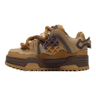 【卓沅同款】华夫饼面包鞋女新款爆款秋季厚底鞋子百搭休闲板鞋男