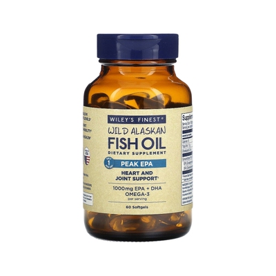 香港直发Wiley'S FinestEPA膳食补充剂软凝胶浓缩鱼油无小麦60粒