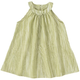 INSbobo儿童裙子女童公主裙夏季连衣裙挂脖抽褶裙小女孩童装洋气