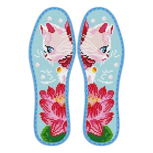 自己绣带针线纯棉布花边十字绣鞋垫男女款11CT半成品小动物款式