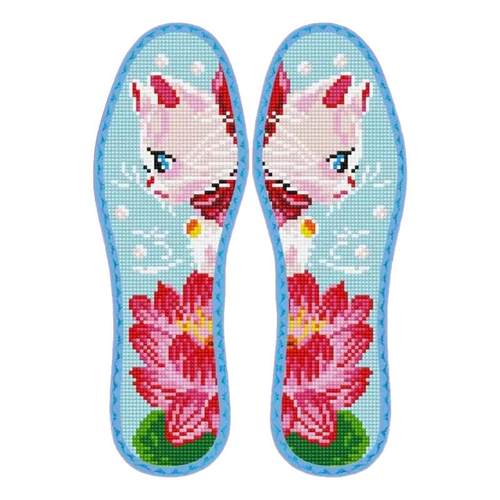 自己绣带针线纯棉布花边十字绣鞋垫男女款11CT半成品小动物款式