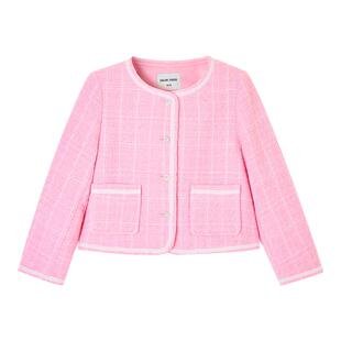 【门店同款】迪迪鹿童装女童外套儿童春秋款小香风格纹上衣时尚