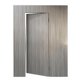 实木格栅隐形门木饰面隐藏门卧室暗门电视背景墙客厅一体定制门墙