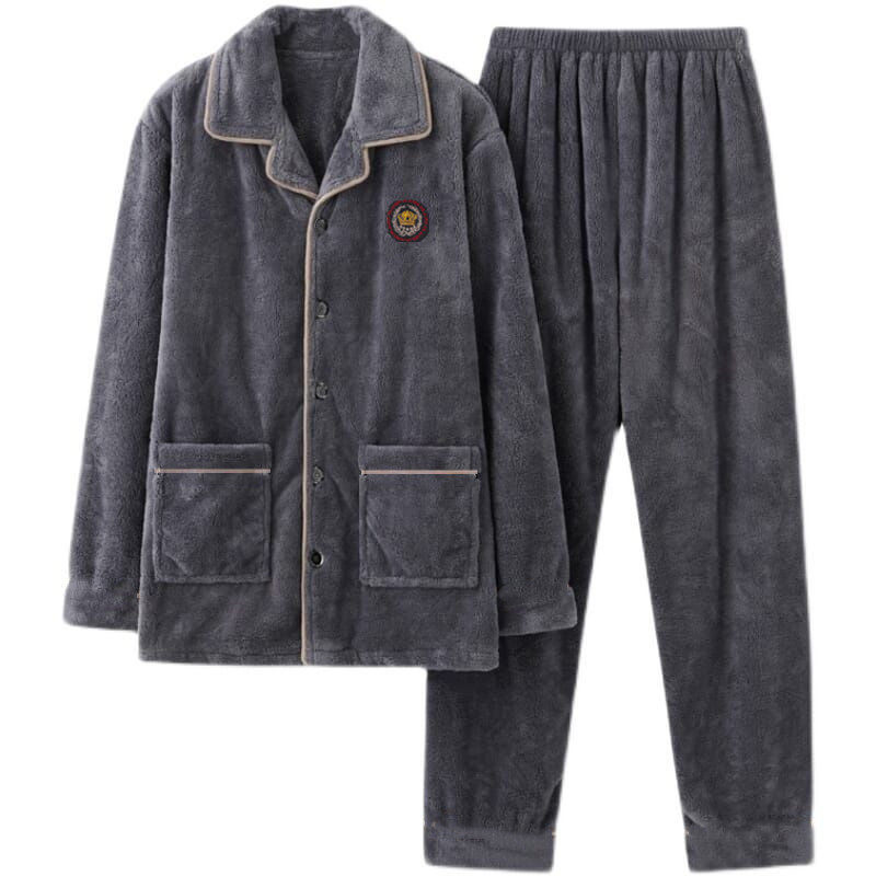 胖子200-300斤男士秋冬季法兰绒睡衣加肥加大码肥胖人宽松家居服
