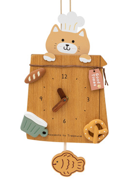 治愈可爱小猫挂钟墙上会动装饰画