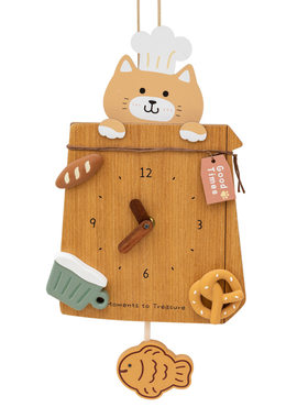 治愈可爱小猫挂钟墙上会动装饰画