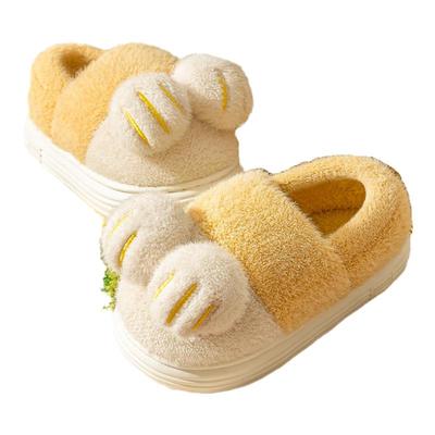 儿童棉拖鞋女童防滑猫爪包跟
