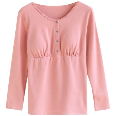 可拆卸胸垫哺乳衣上衣单件