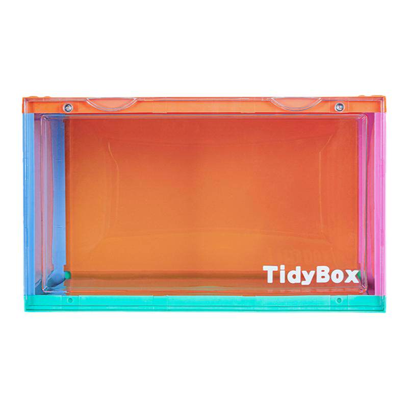 TLDYBOX亚克力鞋子磁吸鞋盒AJ收纳盒马卡龙拼色翻盖式防尘防氧化