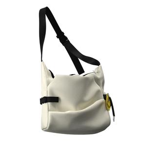 YONAIGA+原创百搭2022新款单肩书包学生日系帆布斜挎包运动风男女