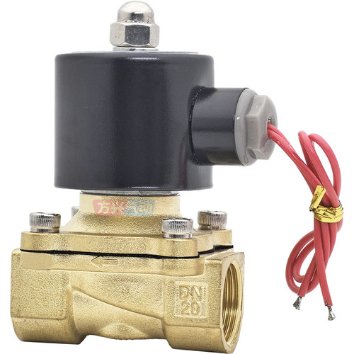 2W200-20电磁阀水阀AC220V控制开关气阀DC24V两通常闭阀6分气动阀