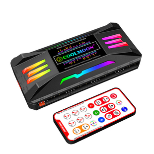 酷月PWM温控集线器 ARGB神光同步机箱风扇音乐律动灯光遥控控制器