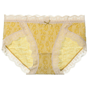 【情窦初开】内裤少女生无痕纯棉抗菌蕾丝泡泡棉日系甜美中腰短裤