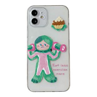 Benefit油画哑铃小人创意卡通17pro16适用15苹果13promax手机壳iphone12mini软14promax套11 xsmax透明xr情侣