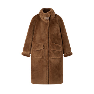 【100%绵羊毛】XII BASKET十二篮商场同款冬款保暖长款泰迪大衣女