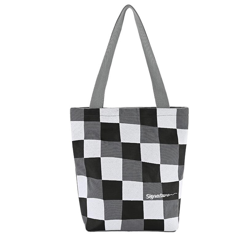 Signature帆布袋 2025新款大容量手拿单肩包简约百搭通勤帆布包女