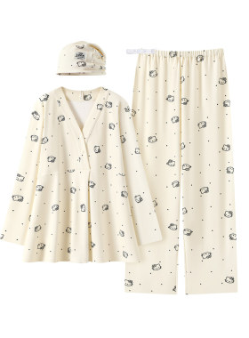 带帽子纯棉春秋夏季月子服产前产后产妇薄款孕妇哺乳衣喂奶家居服