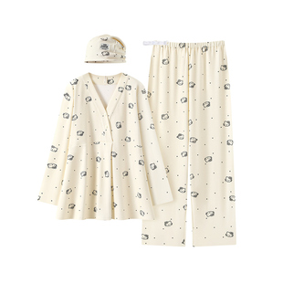 带帽子纯棉春秋夏季月子服产前产后产妇薄款孕妇哺乳衣喂奶家居服