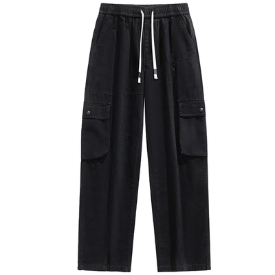 回力纯棉口袋工装男士直筒牛仔裤