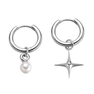 星星耳钉女纯银银针耳环小众设计高级感耳骨环耳扣不对称金色耳饰