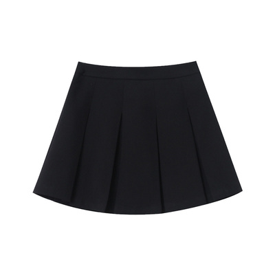 木岸muan元英裙定制宽松夏季经典百搭半身裙短裙百褶裙女F8-8626