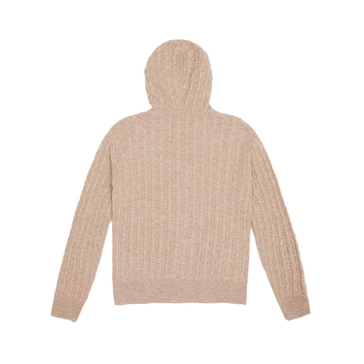 鹿王100%山羊绒衫女连帽针织衫