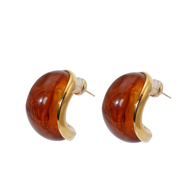 DSTYLE欧美复古波西米亚琥珀耳环