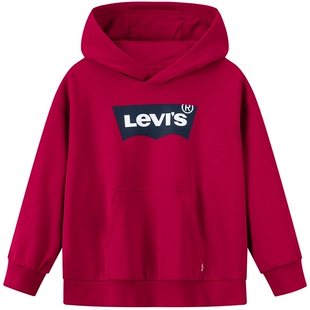 【加绒】Levi's李维斯儿童童装卫衣2026冬新款男女童连帽长袖女