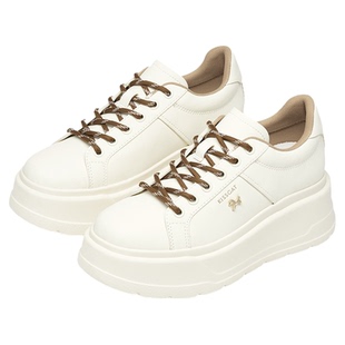 KISSCAT接吻猫[7CM小财马长腿鞋]26春新厚底小白鞋增高板鞋松糕鞋