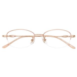 乐申纯钛女士半框近视眼镜框女款高级感小框可配度数配防蓝光镜片