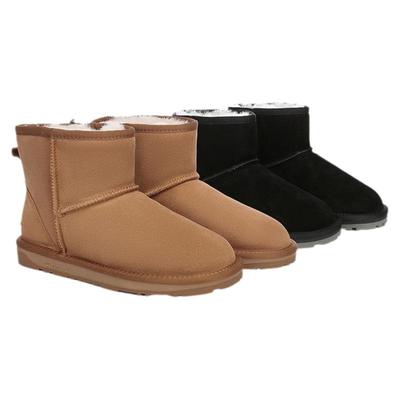 澳大利亚直邮everau迷你经典绒面雪地靴栗色男女同款羊皮毛一体