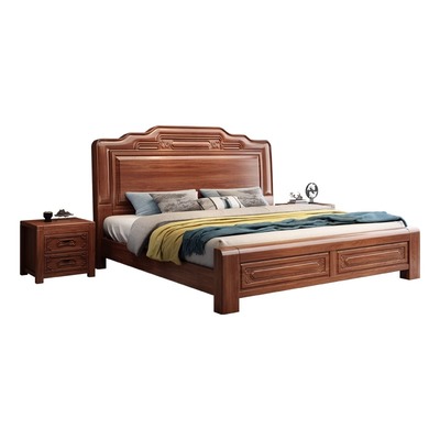 新中式全榫卯金花梨木1.8m中式全实木床古典雕花1.5主卧双人大床