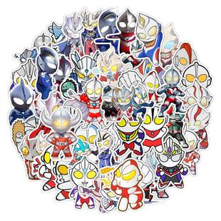 50张Ultraman Q版卡通儿童奖励手工小怪兽文具笔记本贴纸趣味创意装饰手机壳笔记本电脑手账本diy贴